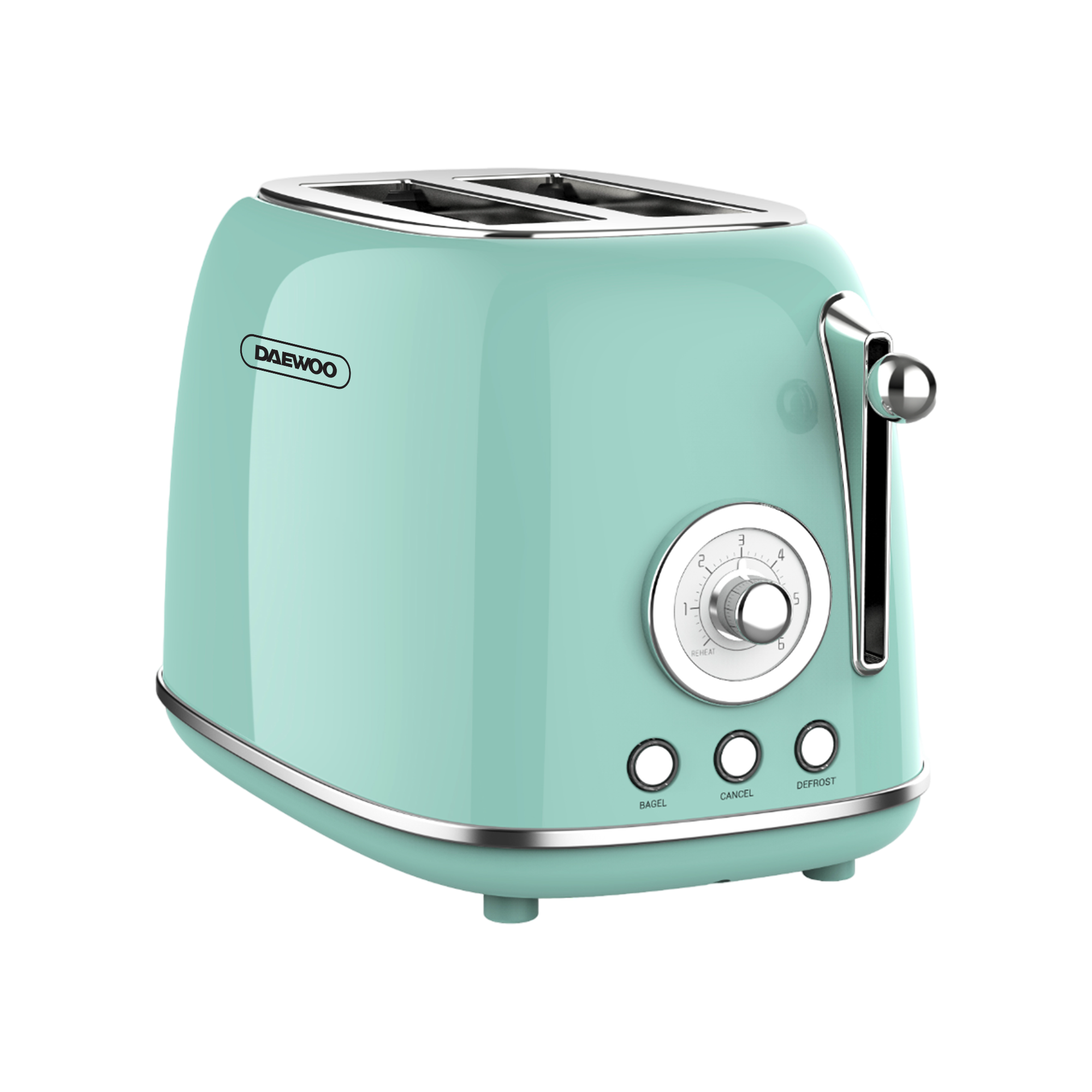 Product Photos with Daewoo Logo v2 - 2 SLICE BREAD TOASTER MINT GREEN